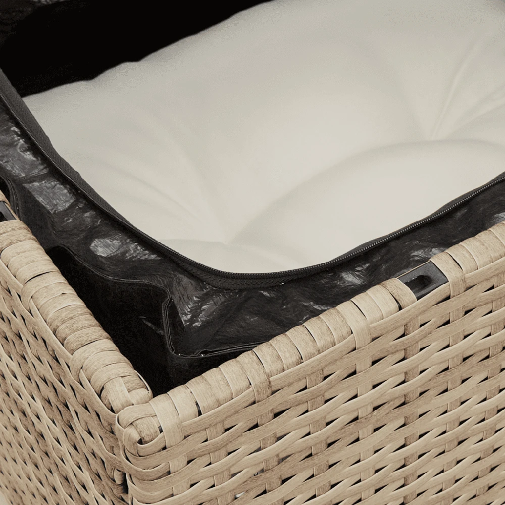 Sofa Sofos komplektas su pagalvėlėmis, 6 dalių, smėlio, poliratanas