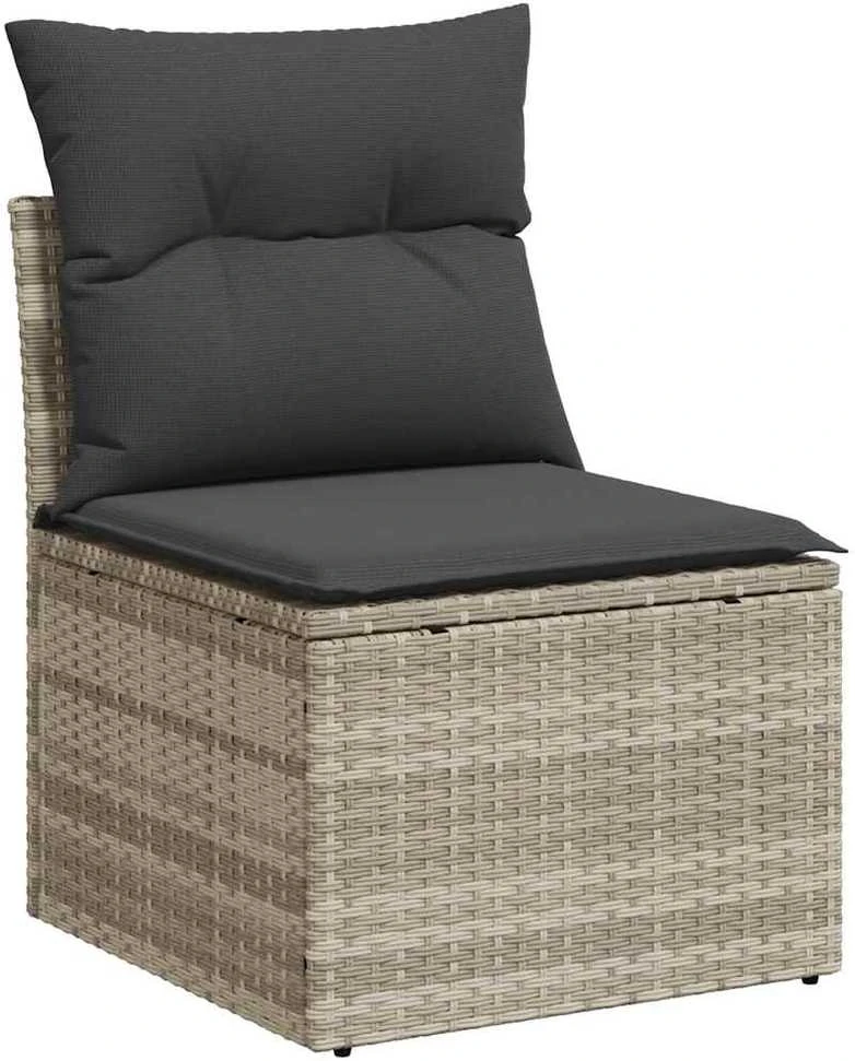 Sofa Sofos komplektas su pagalvėlėmis, 7 dalių, pilkas, poliratanas