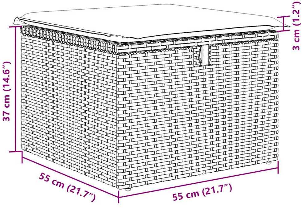 Sofa Sofos komplektas su pagalvėlėmis, 7 dalių, smėlio, poliratanas