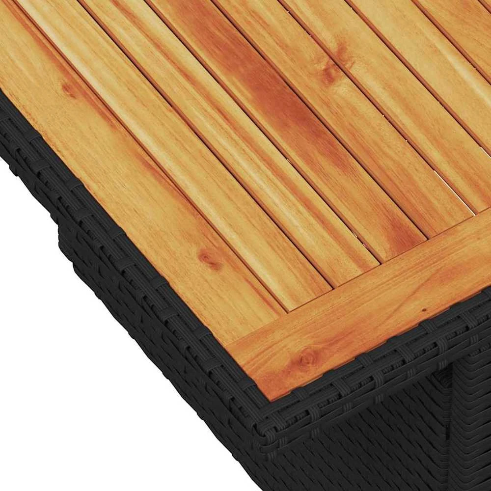 Lauko baldų komplektas Sofos komplektas su pagalvėlėmis, 8 dalių, juodas, poliratanas