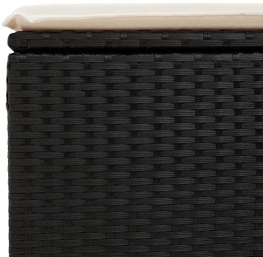 Lauko baldų komplektas Sofos komplektas su pagalvėlėmis, 8 dalių, juodas, poliratanas