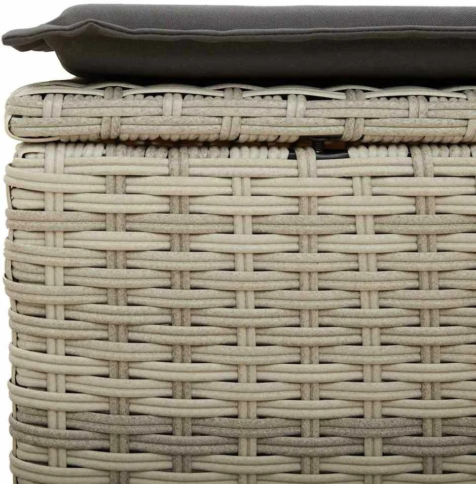 Lauko baldų komplektas Sofos komplektas su pagalvėlėmis, 9 dalių, pilkas, poliratanas