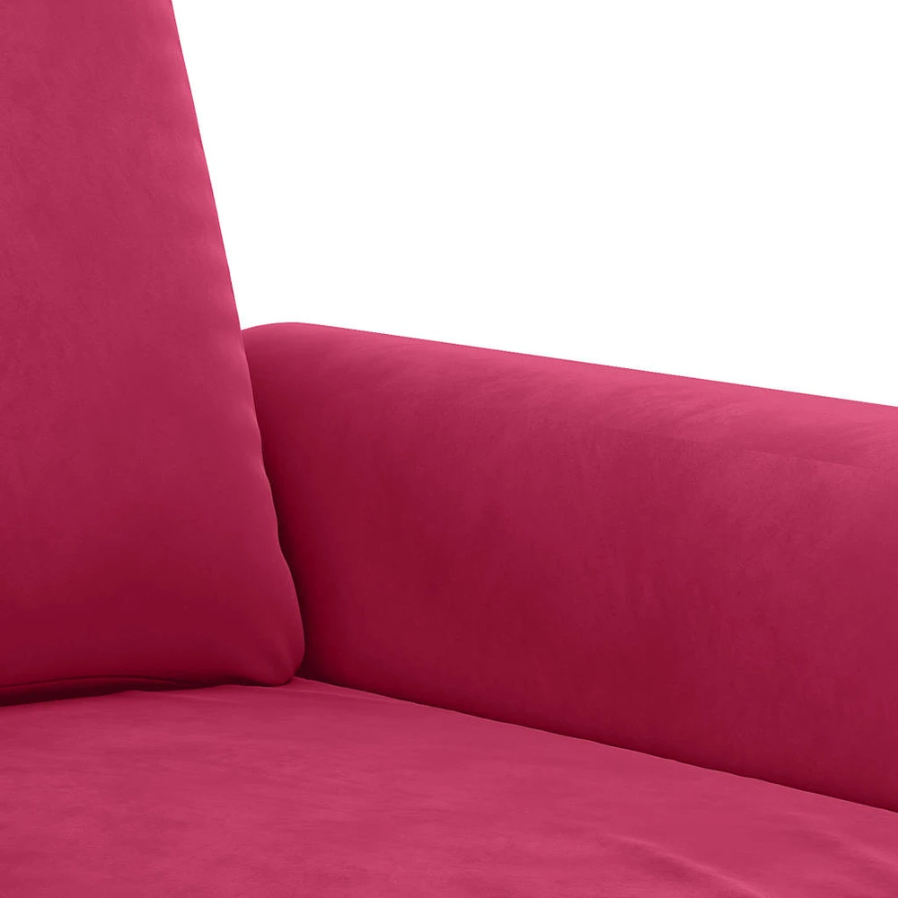 Sofa Sofos komplektas su pagalvėmis, 2 dalių, vyno, aksomas