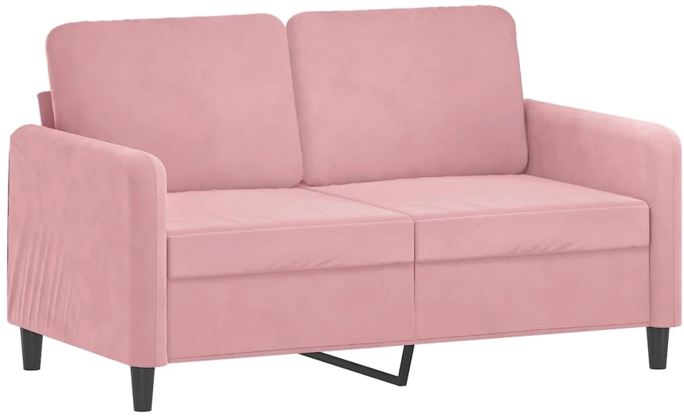 Sofa Sofos komplektas su pagalvėmis, 2 dalių, rožinis, aksomas