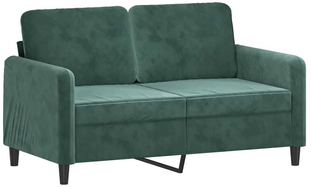 Sofa Sofos komplektas su pagalvėmis, 2 dalių, žalias, aksomas