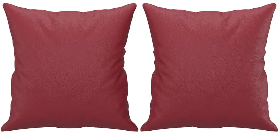 Sofa Sofos komplektas su pagalvėmis, 2 dalių, vyno, dirbtinė oda