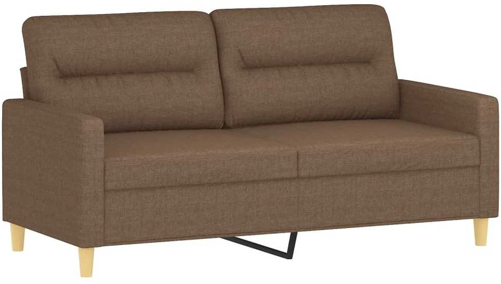 Sofa Sofos komplektas su pagalvėmis, 2 dalių, rudas, audinys
