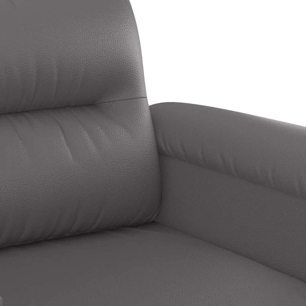 Sofa Sofos komplektas su pagalvėmis, 2 dalių, pilkas, dirbtinė oda