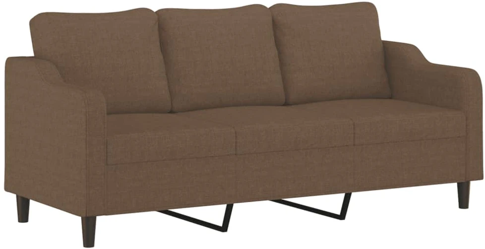 Sofa Sofos komplektas su pagalvėmis, 2 dalių, rudas, audinys