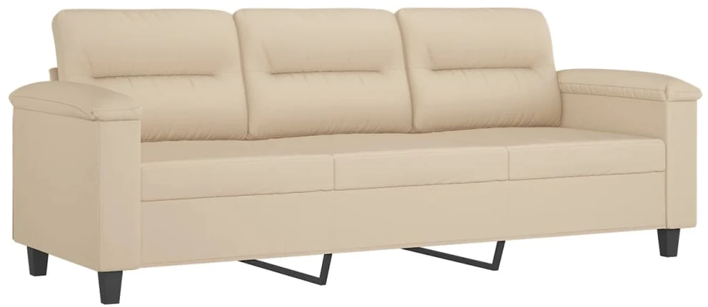 Sofa Sofos komplektas su pagalvėmis, 2 dalių, kreminis, audinys