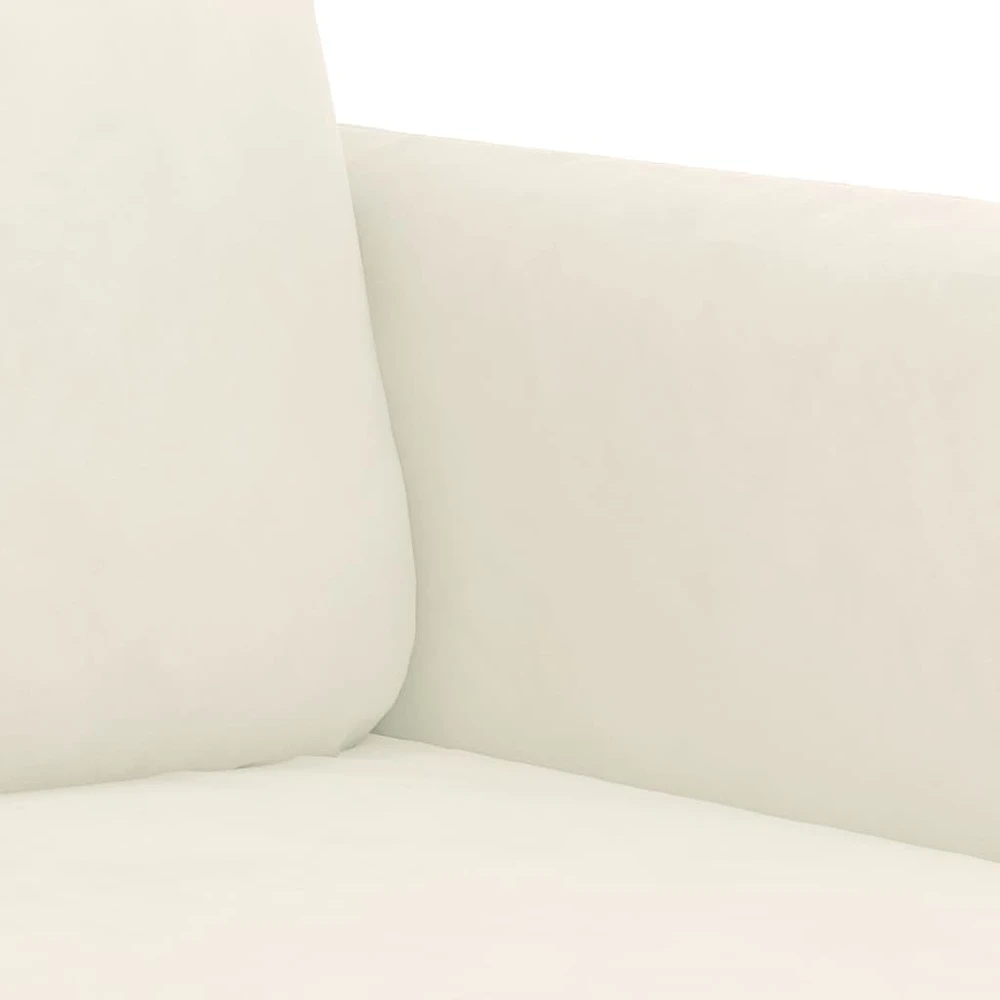 Sofa Sofos komplektas su pagalvėmis, 2 dalių, kreminis, aksomas