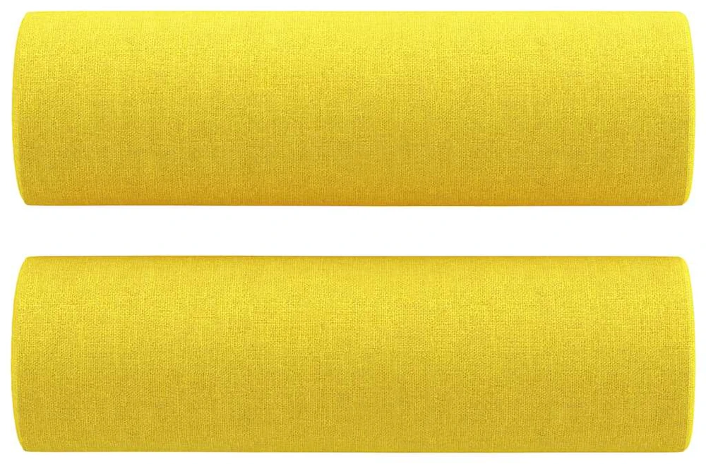 Sofa Sofos komplektas su pagalvėmis, 2 dalių, geltonas, audinys
