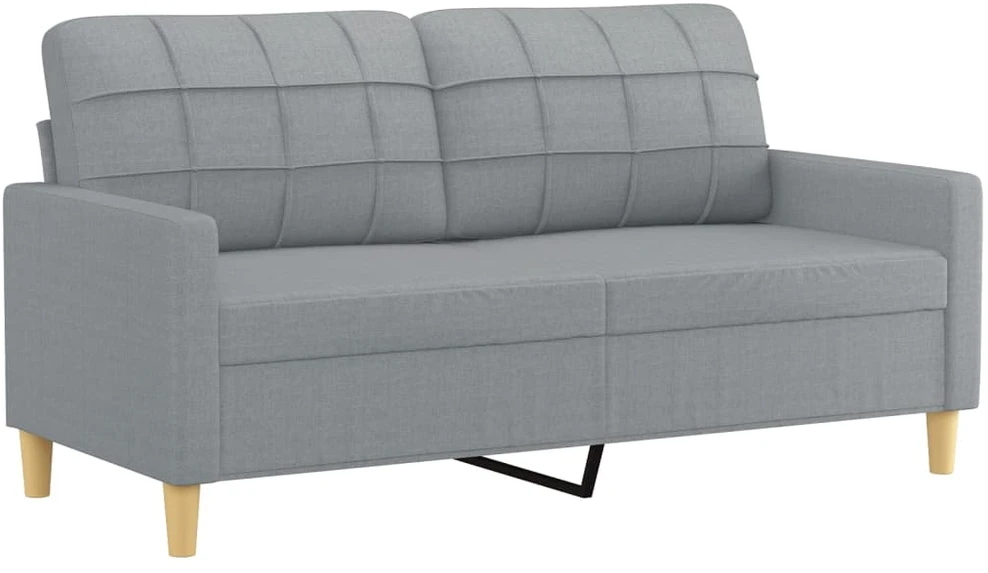 Sofa Sofos komplektas su pagalvėmis, 2 dalių, pilkas, audinys