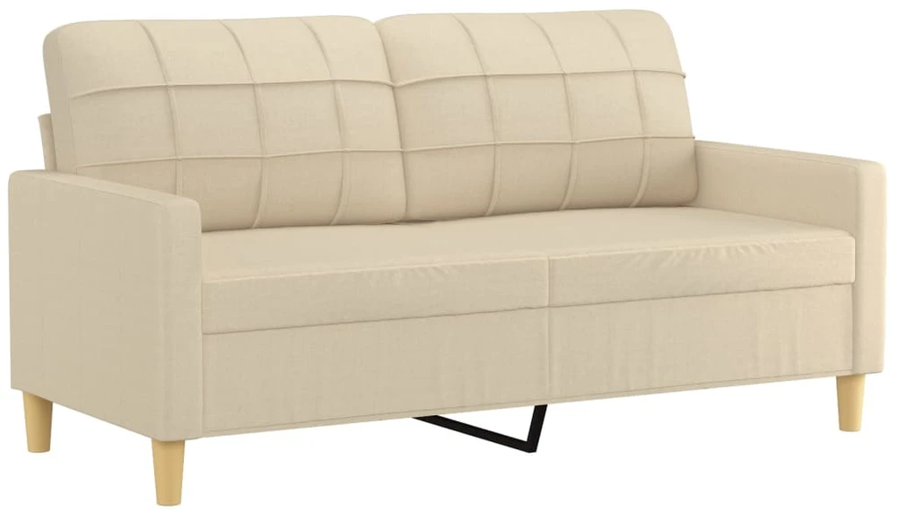 Sofa Sofos komplektas su pagalvėmis, 2 dalių, kreminis, audinys