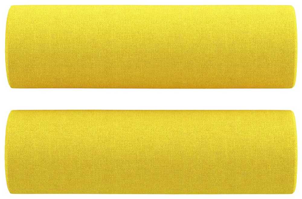 Sofa Sofos komplektas su pagalvėmis, 2 dalių, geltonas, audinys
