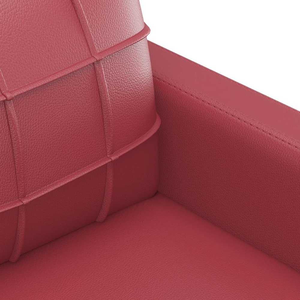 Sofa Sofos komplektas su pagalvėmis, 2 dalių, vyno, dirbtinė oda