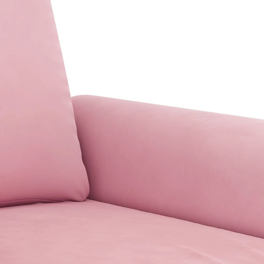 Sofa Sofos komplektas su pagalvėmis, 2 dalių, rožinis, aksomas