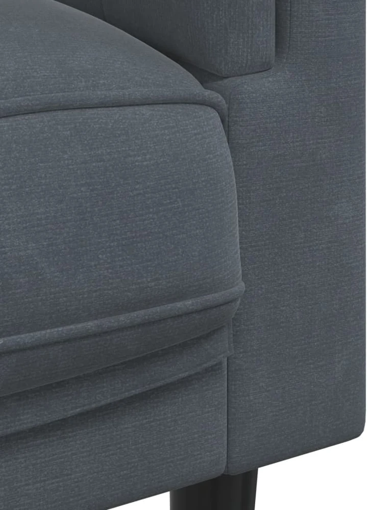 Sofa Sofos komplektas su pagalvėmis, 2 dalių, pilkas, aksomas