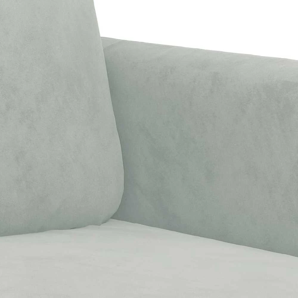 Sofa Sofos komplektas su pagalvėmis, 2 dalių, pilkas, aksomas