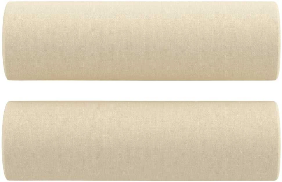 Sofa Sofos komplektas su pagalvėmis, 2 dalių, kreminis, audinys