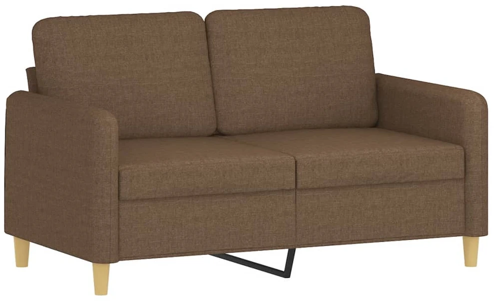 Sofa Sofos komplektas su pagalvėmis, 2 dalių, rudas, audinys