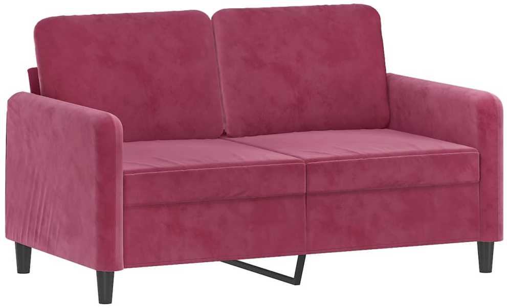 Sofa Sofos komplektas su pagalvėmis, 2 dalių, vyno, aksomas