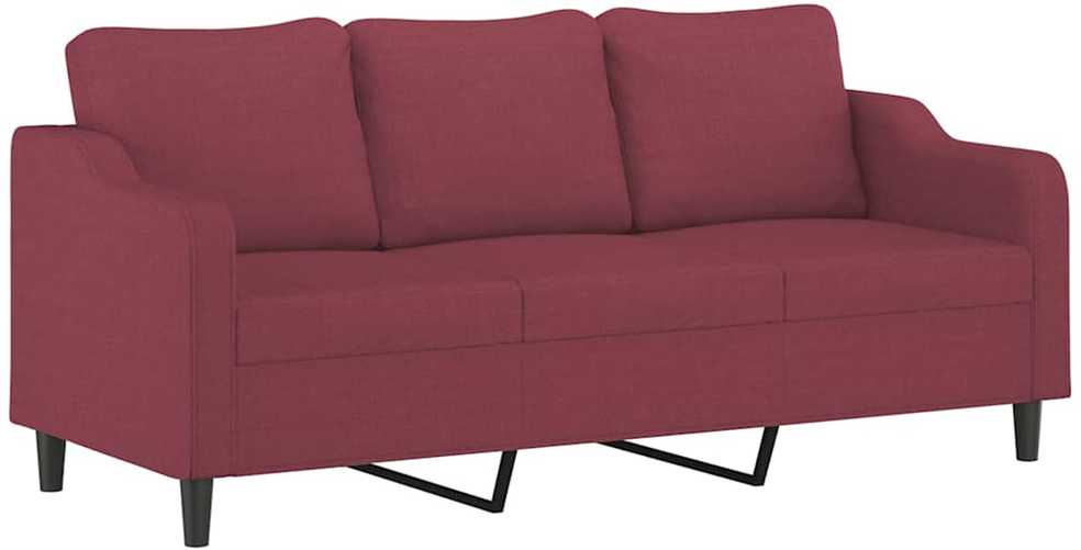 Sofa Sofos komplektas su pagalvėmis, 2 dalių, vyno, audinys