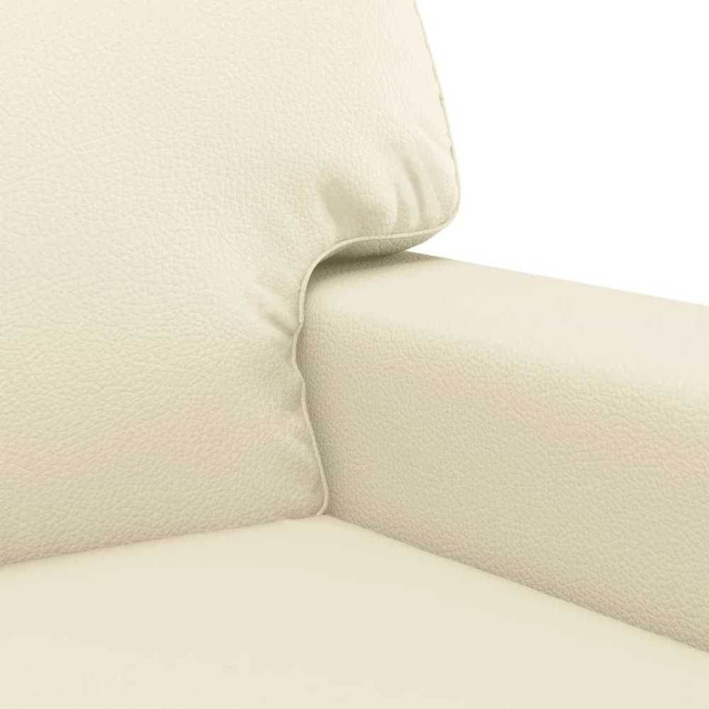Sofa Sofos komplektas su pagalvėmis, 2 dalių, kreminis, dirbtinė oda