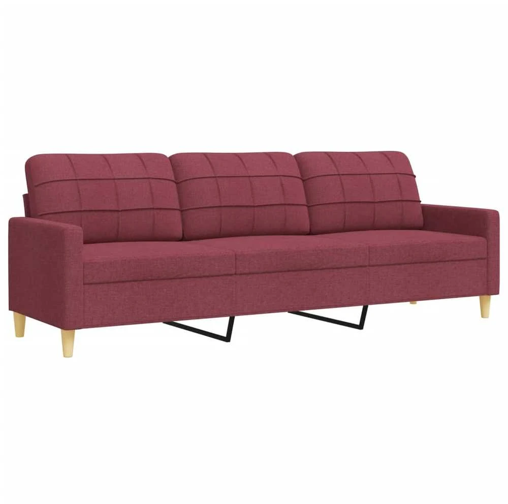 Sofa Sofos komplektas su pagalvėmis, 2 dalių, vyno, audinys