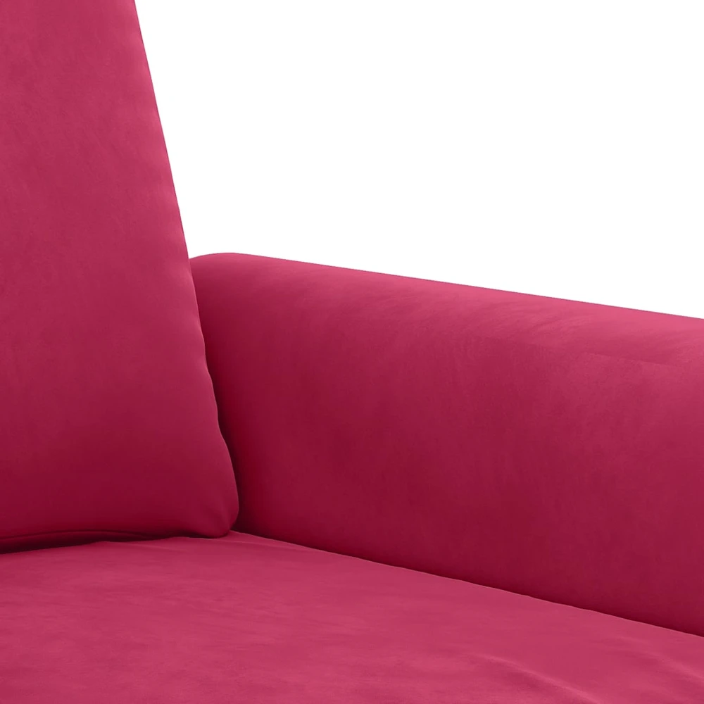 Sofa Sofos komplektas su pagalvėmis, 2 dalių, vyno, aksomas