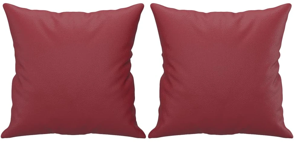 Sofa Sofos komplektas su pagalvėmis, 2 dalių, vyno, dirbtinė oda