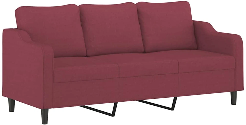 Sofa Sofos komplektas su pagalvėmis, 2 dalių, vyno, audinys