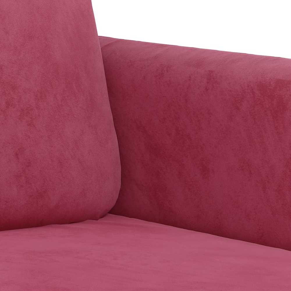 Sofa Sofos komplektas su pagalvėmis, 2 dalių, vyno, aksomas