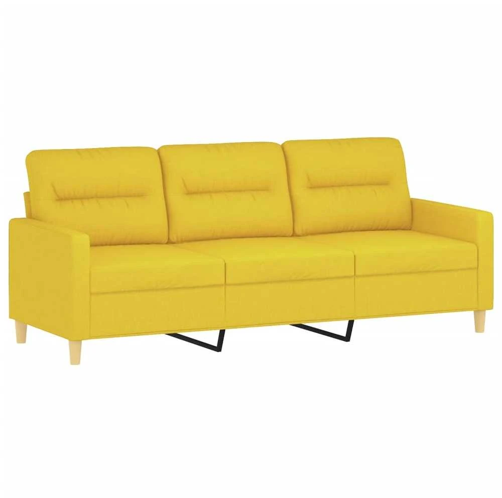 Sofa Sofos komplektas su pagalvėmis, 2 dalių, geltonas, audinys