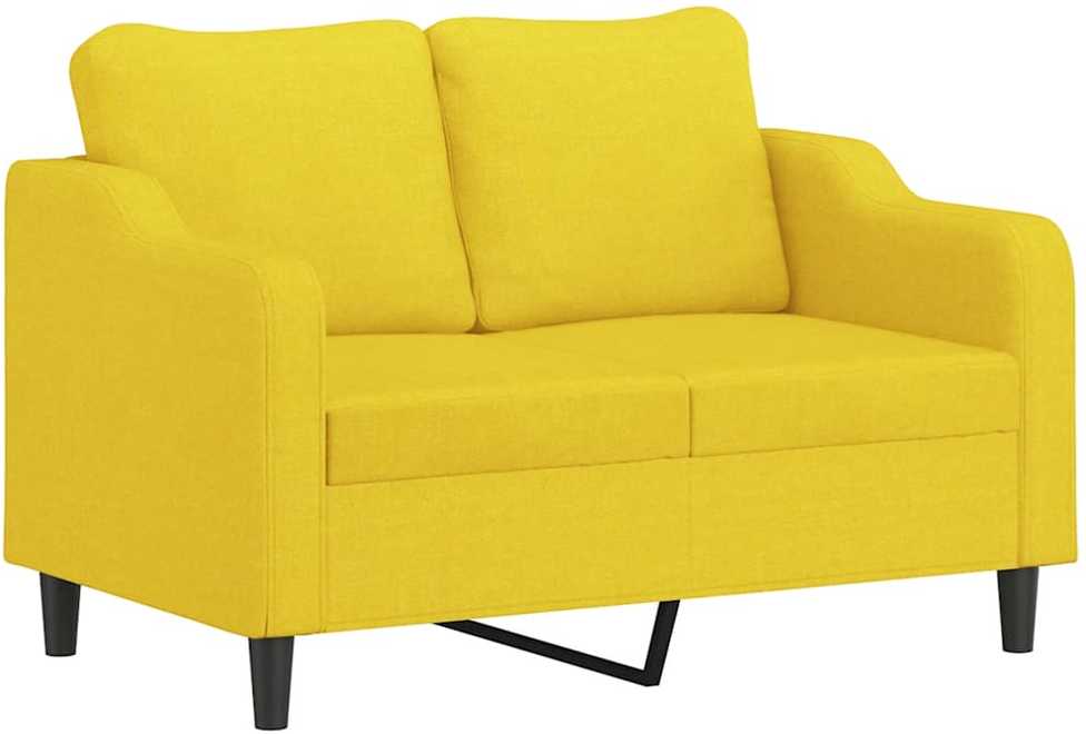 Sofa Sofos komplektas su pagalvėmis, 2 dalių, geltonas, audinys