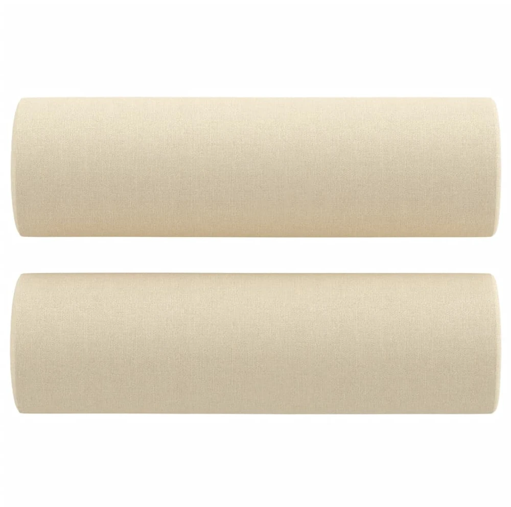 Sofa Sofos komplektas su pagalvėmis, 2 dalių, kreminis, audinys