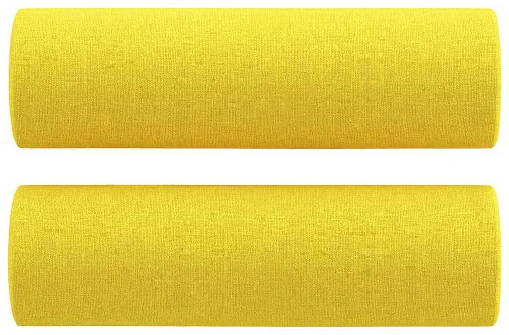 Sofa Sofos komplektas su pagalvėmis, 2 dalių, geltonas, audinys