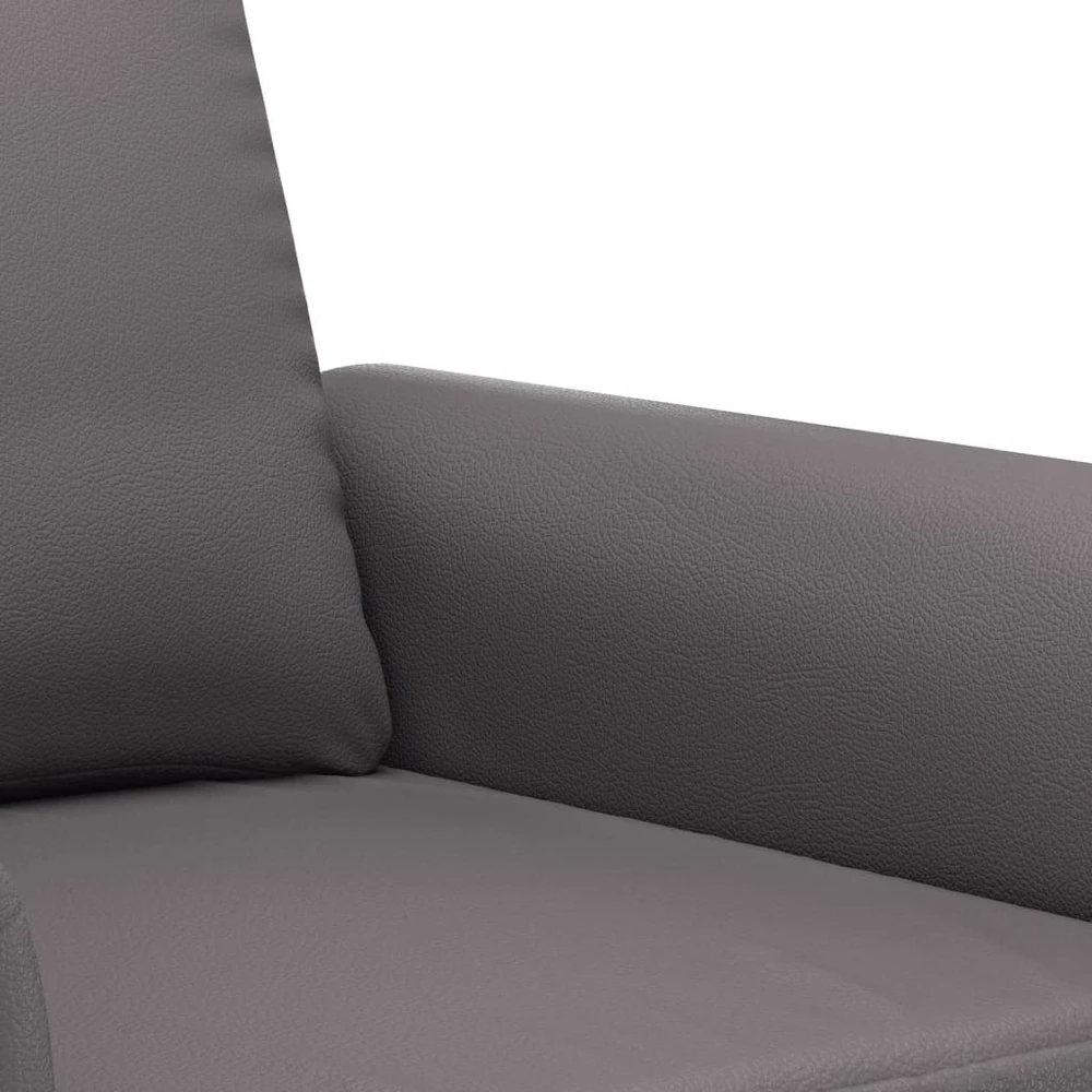 Sofa Sofos komplektas su pagalvėmis, 2 dalių, pilkas, dirbtinė oda