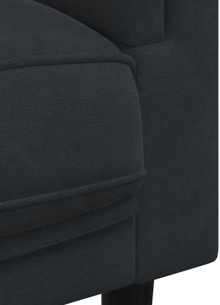 Sofa Sofos komplektas su pagalvėmis, 2 dalių, juodas, aksomas