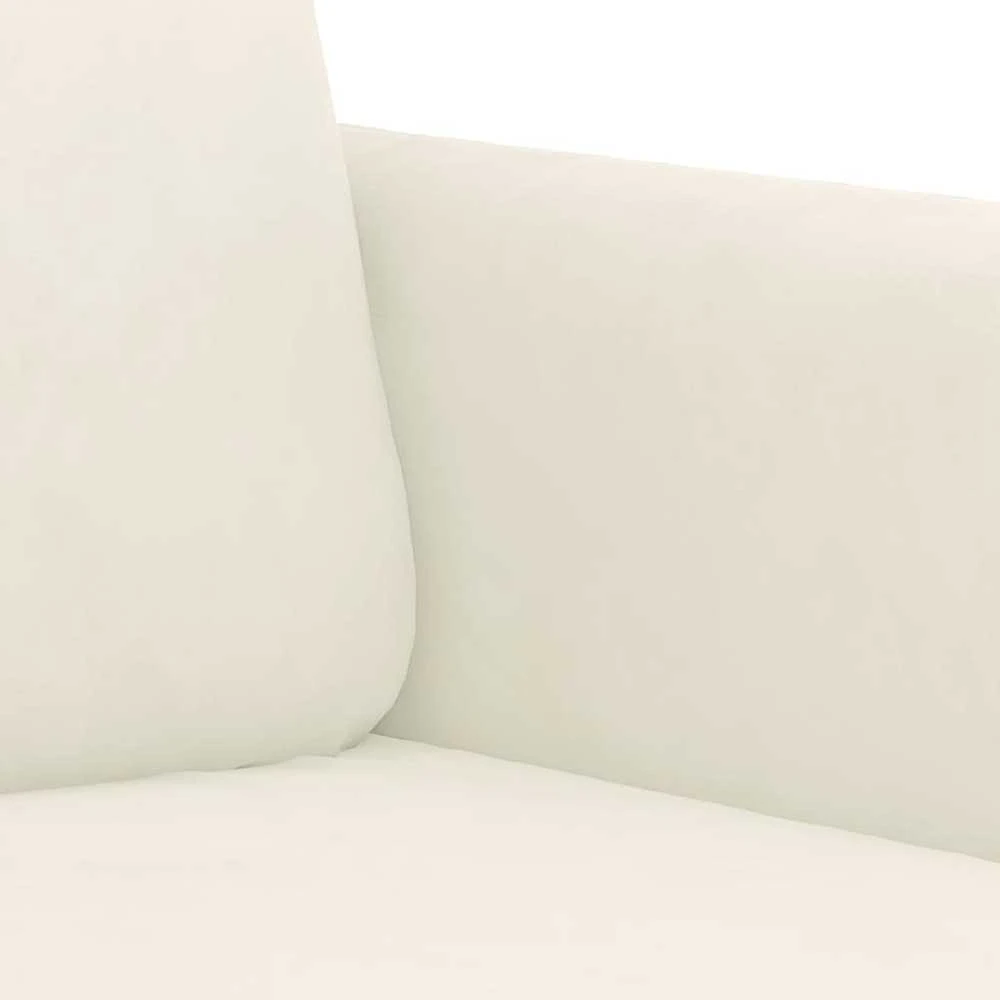 Sofa Sofos komplektas su pagalvėmis, 2 dalių, kreminis, aksomas
