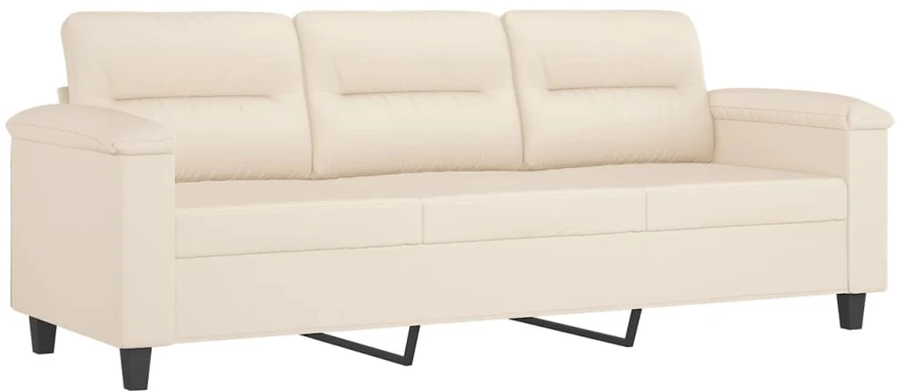 Sofa Sofos komplektas su pagalvėmis, 2 dalių, smėlio, audinys