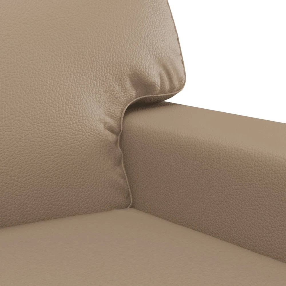 Sofa Sofos komplektas su pagalvėmis, 2 dalių, kapučino, dirbtinė oda
