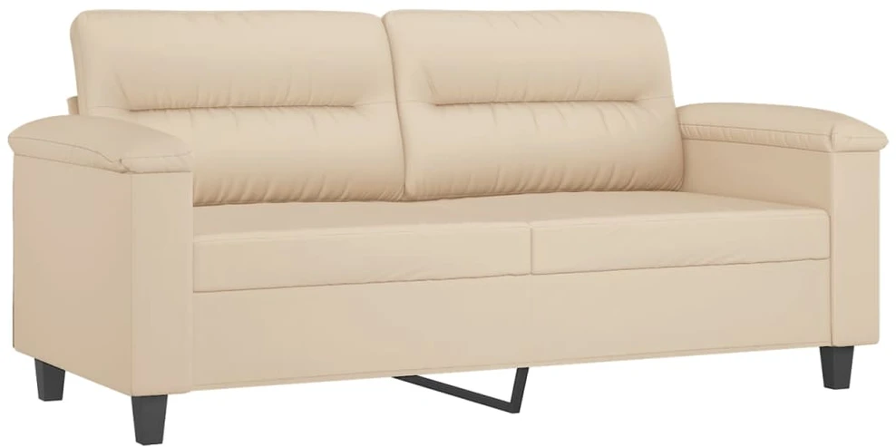 Sofa Sofos komplektas su pagalvėmis, 2 dalių, kreminis, audinys