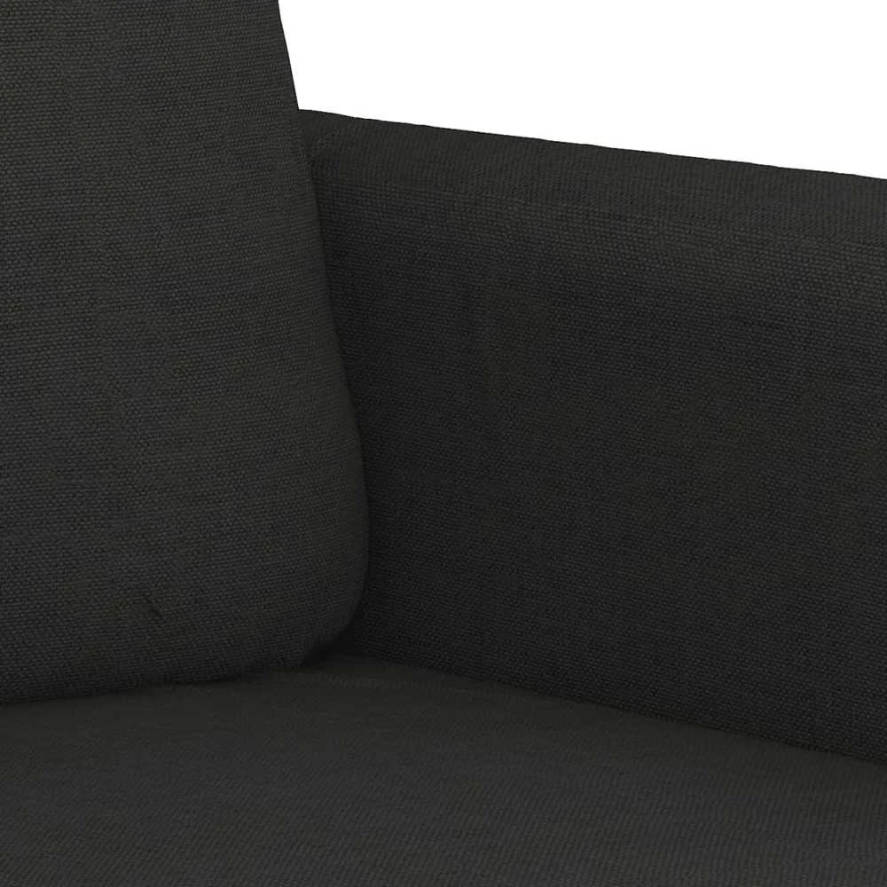 Sofa Sofos komplektas su pagalvėmis, 2 dalių, juodas, audinys