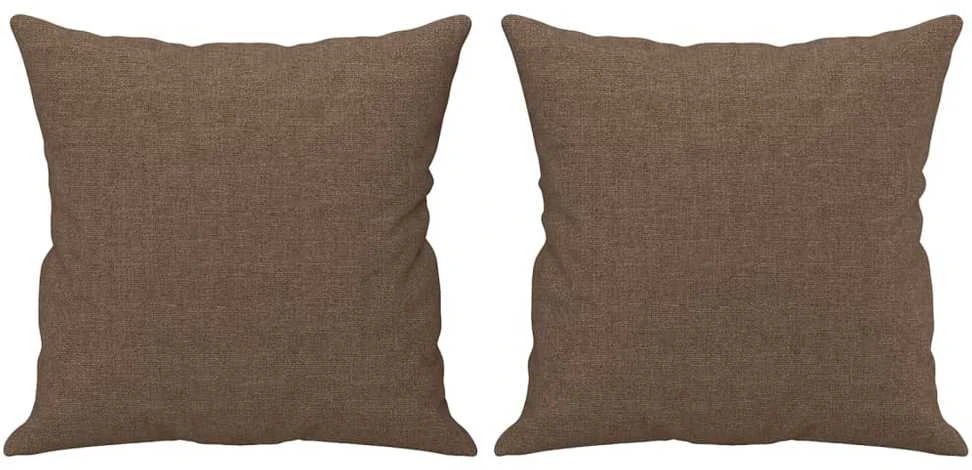 Sofa Sofos komplektas su pagalvėmis, 2 dalių, rudas, audinys