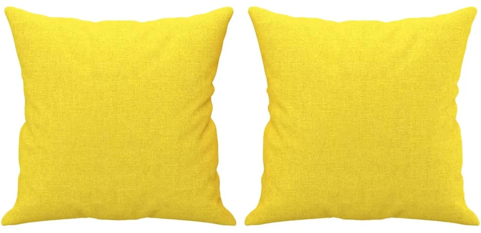 Sofa Sofos komplektas su pagalvėmis, 2 dalių, geltonas, audinys