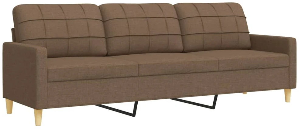 Sofa Sofos komplektas su pagalvėmis, 2 dalių, rudas, audinys