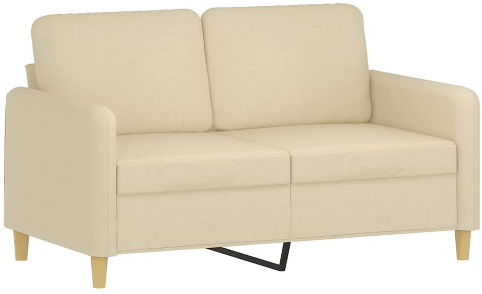 Sofa Sofos komplektas su pagalvėmis, 2 dalių, kreminis, audinys