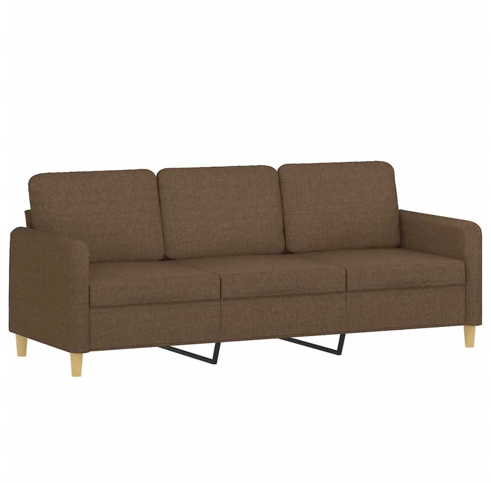 Sofa Sofos komplektas su pagalvėmis, 2 dalių, rudas, audinys