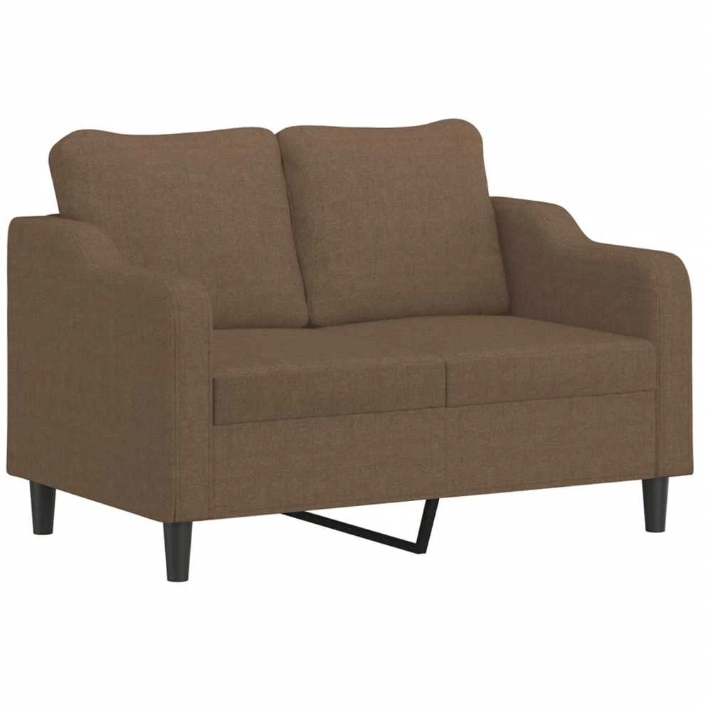 Sofa Sofos komplektas su pagalvėmis, 2 dalių, rudas, audinys